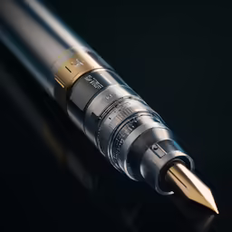 a pen that is laying down with a black background