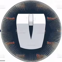 a computer mouse is on a black and white design,an apple computer icon with black and white background,an apple mouse on top of a white background royalty,a computer mouse with a picture of people on it royalty,illustration of a computer mouse with several stickers attached