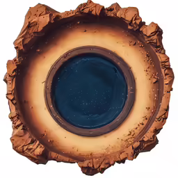 an aerial view of a circular hole in the ground