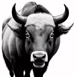 a black and white photo of a cow
