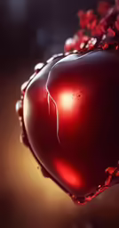 a large piece of red metal is covered with liquid