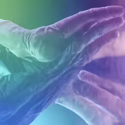 hands with long white gloves on holding each other