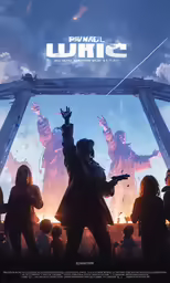 people holding guns standing on top of an event