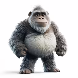 a very cute and furry looking gorilla posing