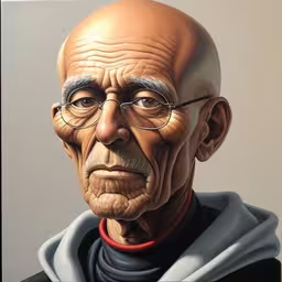 this is a portrait of a man with glasses and a sweater