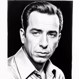 a drawing of a man in a tie and dress shirt