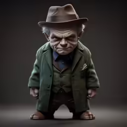 a doll made up of an older gentleman