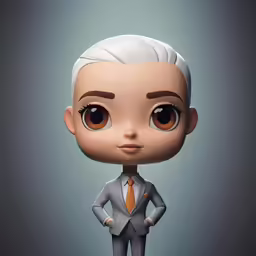 a 3d cartoon character wearing a suit
