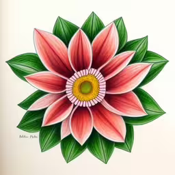 a drawing of a flower is shown in the picture,the picture shows an image of an abstract flower