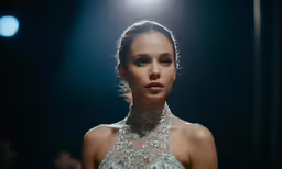 a model wears jewelry from the spring collections during a fashion show