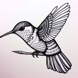 the drawing of a hummingbird is very colorful,a drawing of a hummingbird on a white sheet