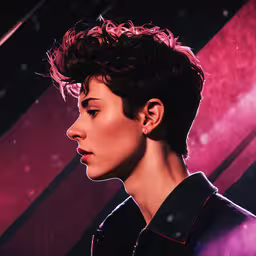a portrait of a young woman, close - up,an image of a woman with short hair
