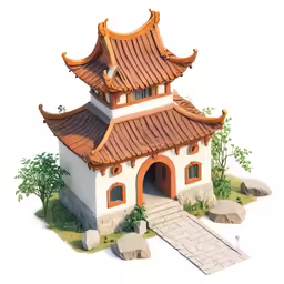 a model house with an oriental design