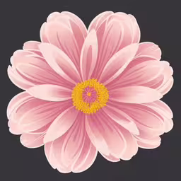 a pink flower with a yellow center,an image of a pink flower in pastel pink colors
