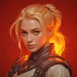 a blonde woman is wearing a leather jacket