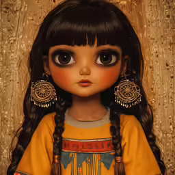 a very cute little girl with large hoops