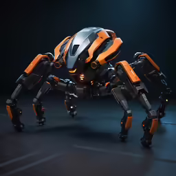 the robot is on wheels that look like a spider