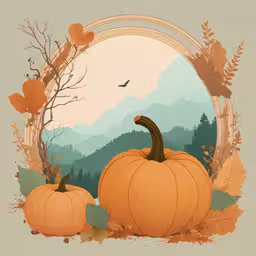 a photo with a pumpkin and a bird,there is a picture of two pumpkins that are sitting on the ground