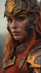 the female elf is wearing an armor costume