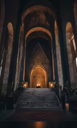 a stairway in the middle of a building