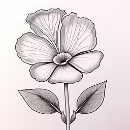 the flower is drawn on white paper,an artistic picture of a flower
