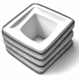 the back half of a square plate with four sides