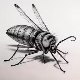 a mosquito insect sitting on the side of a white surface