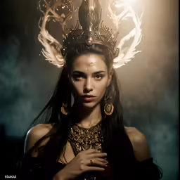 the young woman is dressed up as a princess