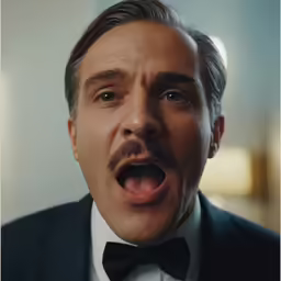 a very well dressed man with an open mouth