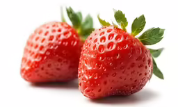 two strawberrys are one red and one green