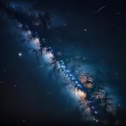 the stars glow brightly as it glows in the dark sky