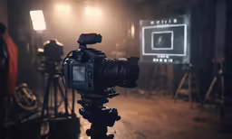 an electronic camera is set up to take an image