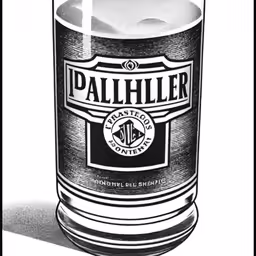 this drawing of a tall jar of liquid is not very visible