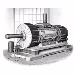 black and white image of a large machine
