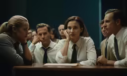 a group of people in the audience staring intently at someone else