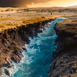 a view of the river as it flows out into the land