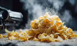 a large amount of food that is on the ground
