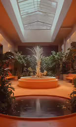there are many plants in a nice building