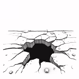 an abstract drawing of the hole in the ice