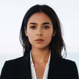 an image of a woman that has serious look on her face