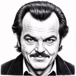 this is a black and white illustration of a guy with a beard