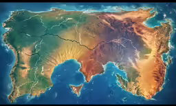a map of the south and central asia