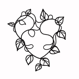 apple with heart shape surrounded by leaves