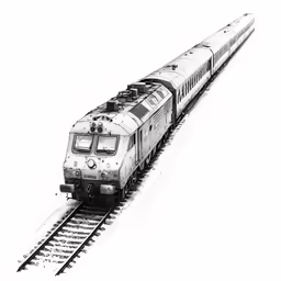 a train is on the tracks in a line