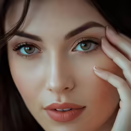 a woman holding her hands in her face