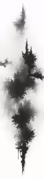 trees sitting on top of a body of water