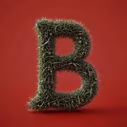 the letter b is made out of green grass