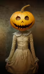an orange head pumpkin with big eyes
