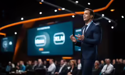 a man speaking in front of a room filled with people