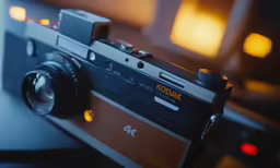 a kodak camera sitting on top of a table